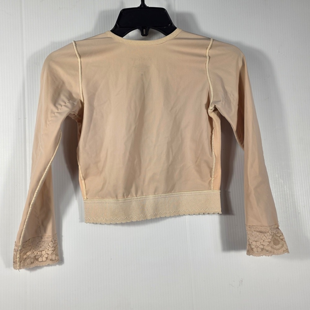 ContourMD Womens Compression Vest Long Sleeve Hook Eye Nude Beige Size Medium - Picture 6 of 7